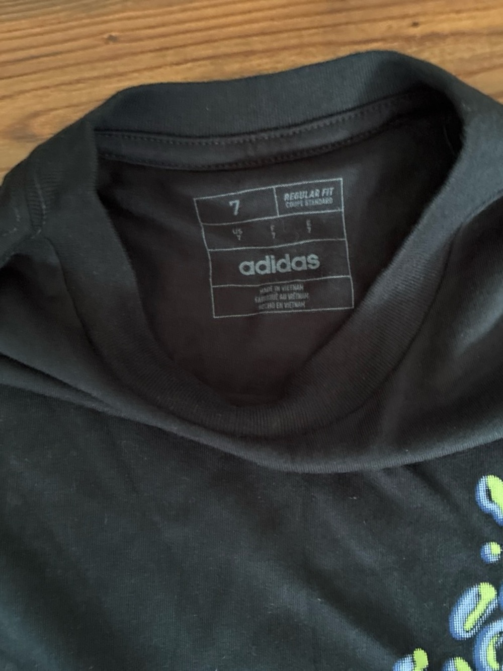 adidas Black Graphic Long Sleeve Top with Gray Joggers - Picture 3 of 3